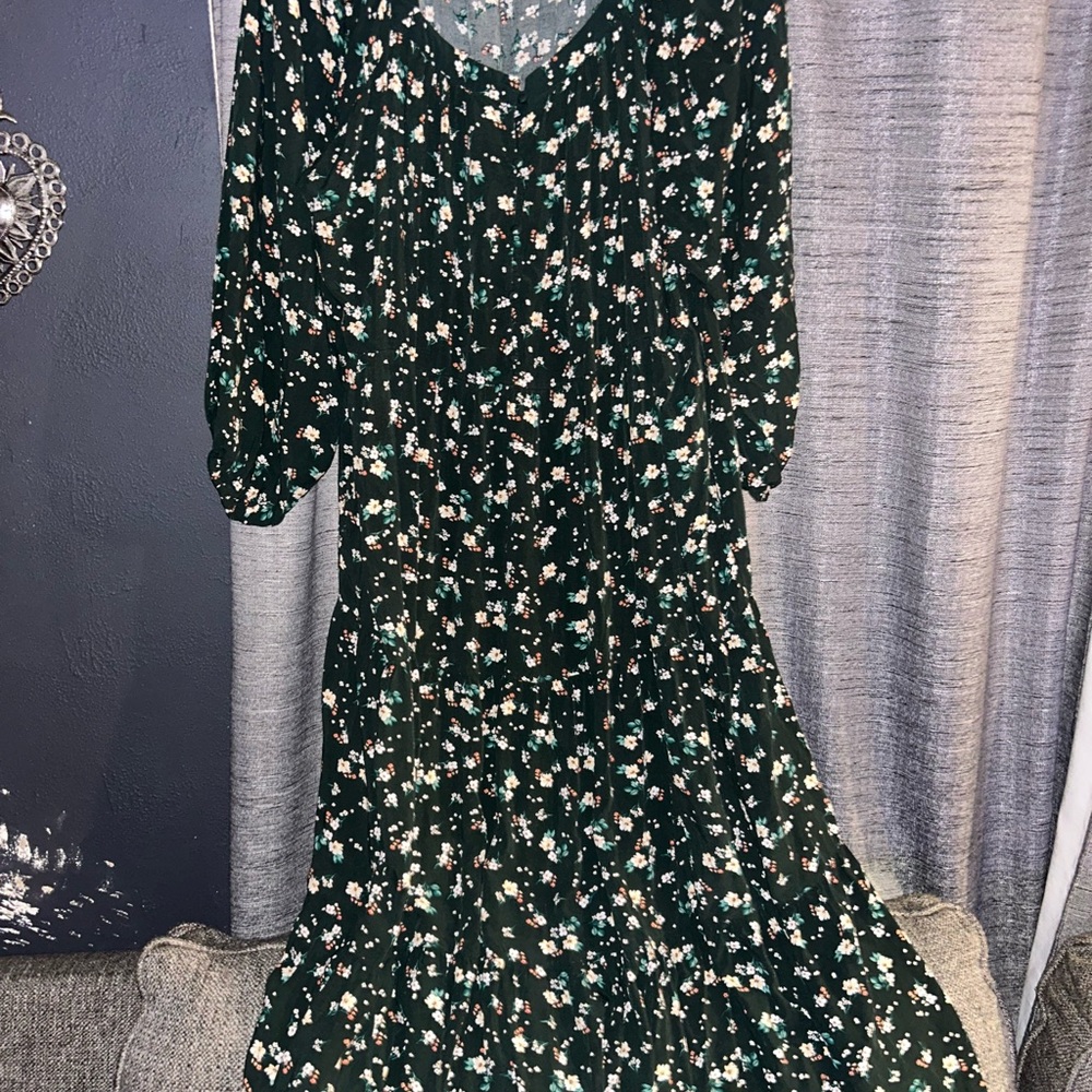 Floral Green Women's Dress